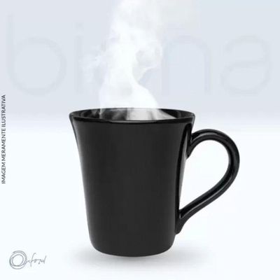 Caneca Tulipa 330 Ml Preto Ou Branco - Oxford Porcelanas