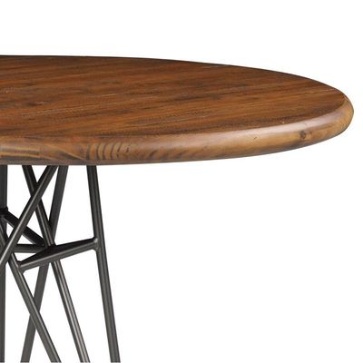 Mesa Sala de Jantar Cozinha Monary Redonda 110cm Grafite Madeira Maciça Rustic Brown - Gran Belo