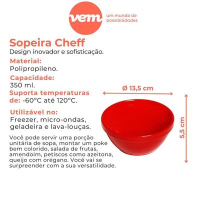 Sopeira Cheff Redonda 350ml Laranja Em Polipropileno Linha Tropical Vem