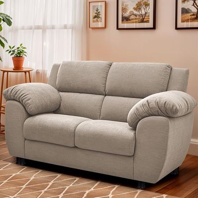 Sofá 2 Lugares Cama inBox Paris com 152cm de Largura e Revestido em Bouclé Bege Claro