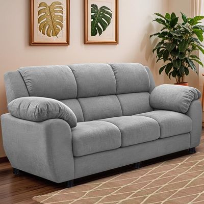Sofá 3 Lugares Cama inBox Paris com 202cm de Largura e Revestido em Bouclé Cinza Claro