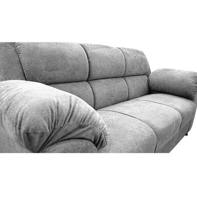 Sofá 3 Lugares Cama inBox Paris com 202cm de Largura e Revestido em Bouclé Cinza Claro
