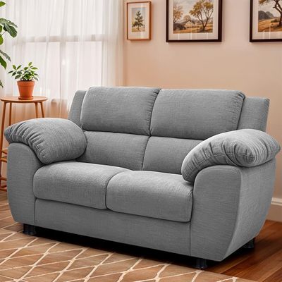 Sofá 2 Lugares Cama inBox Paris com 152cm de Largura e Revestido em Bouclé Cinza Claro