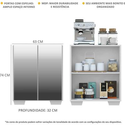 Aparador Cantinho do Café e 2 Portas Multimóveis Branco