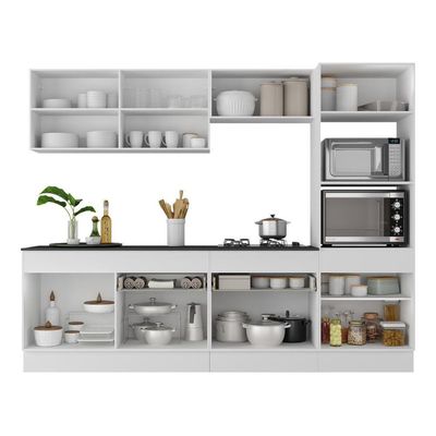 Armário De Cozinha Completa 5 Peças Com Rodapé Mp2180 Made Multimóveis Branco/dourado Branco/dourado
