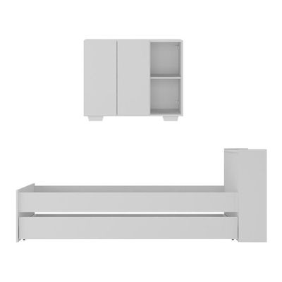 Conjunto Quarto Bicama Com Colchão E Baú/balcão 2 Portas Multimóveis Mp4219 Branco Branco