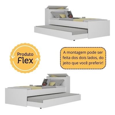 Conjunto Quarto Bicama Com Colchão E Baú/balcão 2 Portas Multimóveis Mp4219 Branco Branco