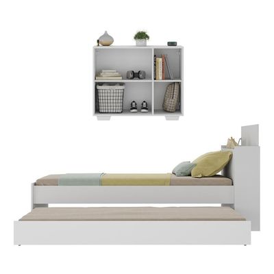 Conjunto Quarto Bicama Com Colchão E Baú/balcão 2 Portas Multimóveis Mp4219 Branco Branco
