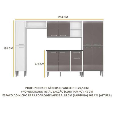 Cozinha Completa Armário e Balcão Xangai Classic Multimóveis