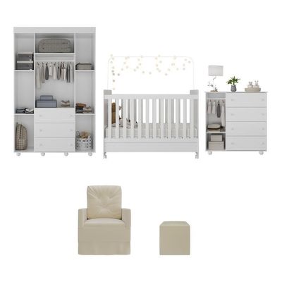 Quarto Completo+Poltrona E Puff Mp4079
