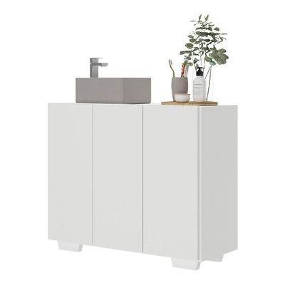 Gabinete Banheiro 3 Portas 90Cm Multimóveis V5031 Branco