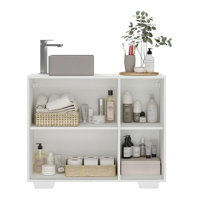 Gabinete Banheiro 3 Portas 90Cm Multimóveis V5031 Branco
