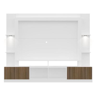 Rack Estante com Suporte Tv 65´´ Leds Branco/Madeirado