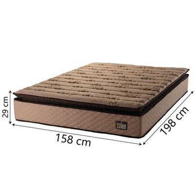 Cama Box Casal Queen Colchão Espuma D33 Pillow Top Van Gogh 158x198x67cm Suede Marrom Hellen