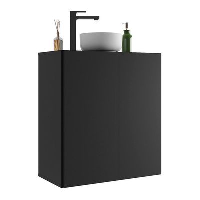 Gabinete Banheiro 2 Portas Suspenso 63cm Multimóveis Preto