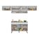 Armário De Cozinha Compacta 260cm Veneza Multimóveis V3697 Branco/preto Branco/preto
