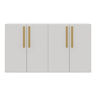 Aparador Buffet 4 Portas Viena V3604 Branco/Natural
