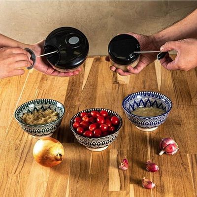 Mini Processador Manual Lyor 2 Laminas 200ml - Preto