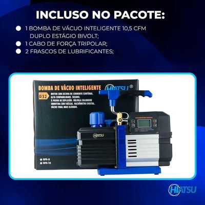 Bomba De Vácuo Inteligente 10,5 Cfm Duplo Estágio Bivolt - Hiatsu único