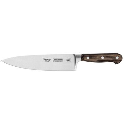 Faca Chef Tramontina Century Wood Com Lâmina Em Aço Inox Castanho 8 Polegada