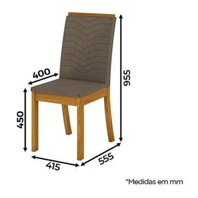 Cadeira Para Mesa De Jantar Dina Kit 04 Peças Bege - Henn