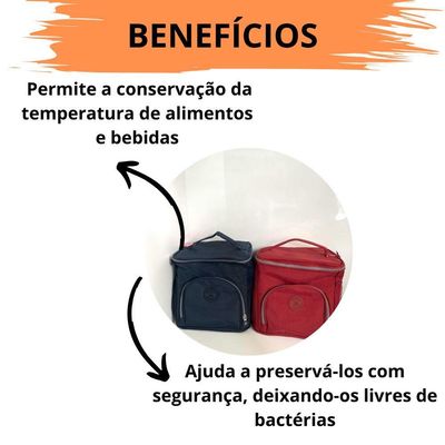 Kit 2 Bolsas Térmicas De Mão Com Alça Ajustavel Para Marmita Lancheira Impermeável pink-pre