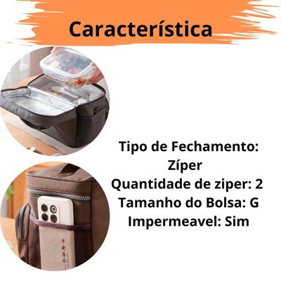 Kit 2 Bolsas Térmicas De Mão Com Alça Ajustavel Para Marmita Lancheira Impermeável pink-pre