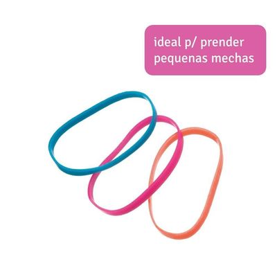 Kit 100 Elástico De Borracha Para Cabelo Colorido Ricca