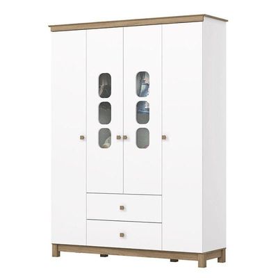 Guarda Roupa Infantil Aconchego 4 Portas Branco Jequitibá Hp - Henn