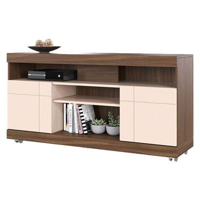 Rack Bancada Ambiente Yara E Painel Para Tv Maia Nogueira Real Off White - Colibri