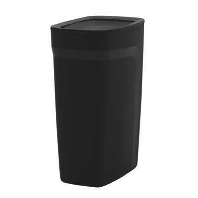 Lixeira Tramontina Compact Em Polipropileno Preto Com Tampa Basculante 10,5 L