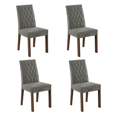 4 Cadeiras De Jantar 4256 Rustic/silver Madesa Rustic/silver