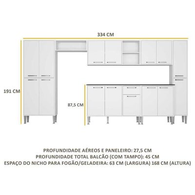 Cozinha Compacta Armário E Balcão Xangai Blues Multimóveis