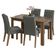 Conjunto Sala Jantar Mesa Vidro 4 Cadeiras Rustic