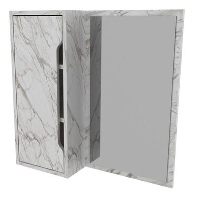 Espelho Para Banheiro Ambiente Bn3648 Mármore Branco - Tecnomobili