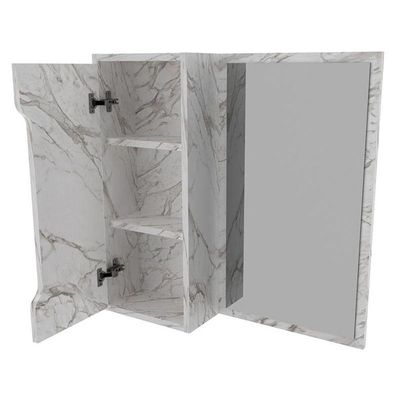 Espelho Para Banheiro Ambiente Bn3648 Mármore Branco - Tecnomobili