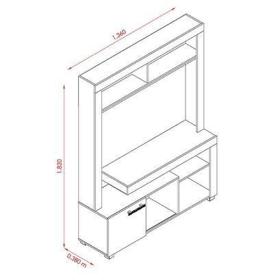 Estante Home Theater Flávia Cinamomo Off White - Madetec