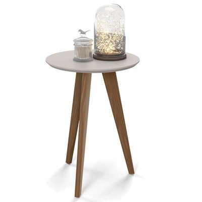 Mesa Lateral Liv Cinza Eco Wood - Matic