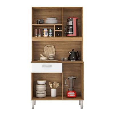 Kit Para Cozinha Compacta Malta Amêndola Branco - Demóbile