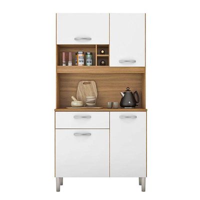 Kit Para Cozinha Compacta Malta Amêndola Branco - Demóbile