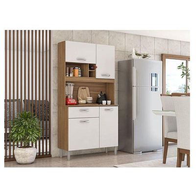 Kit Para Cozinha Compacta Malta Amêndola Branco - Demóbile