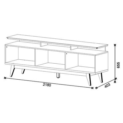 Rack Bancada Classic 2 Gavetas Com Nicho 2.2 Off White Nature - Imcal