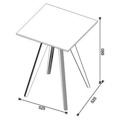 Mesa Lateral Classic Quadrada Off White - Imcal