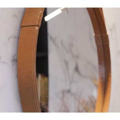 Espelho Decorativo Para Sala De Estar Aqua 60cm Marrom - Imcal