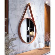 Espelho Decorativo Para Sala De Estar Aqua 80cm Marrom - Imcal