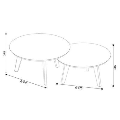 Kit Mesa De Centro Classic Redonda Off White - Imcal