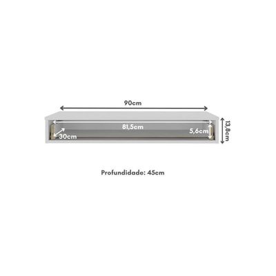 Aparador 90cm Suspenso Com 1 Gaveta Multimóveis CR50100 Branco