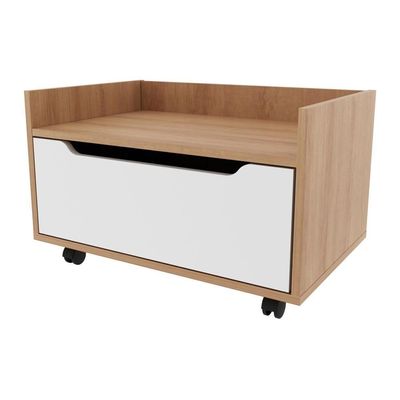 Gabinete Banheiro 60cm 1 Gaveta Rodízios Multimóveis Cr10124 Amêndoa-branco