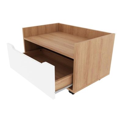 Gabinete Banheiro 60cm 1 Gaveta Rodízios Multimóveis Cr10124 Amêndoa-branco