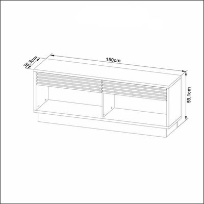 Rack Tv 42" Com 2 Gavetas Cr45009 Natural/Off White